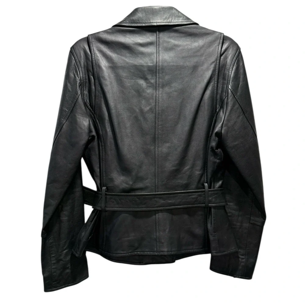 NWT L’Agence Large Black 100% Lamb Leather Biker Jacket $1395MSRP